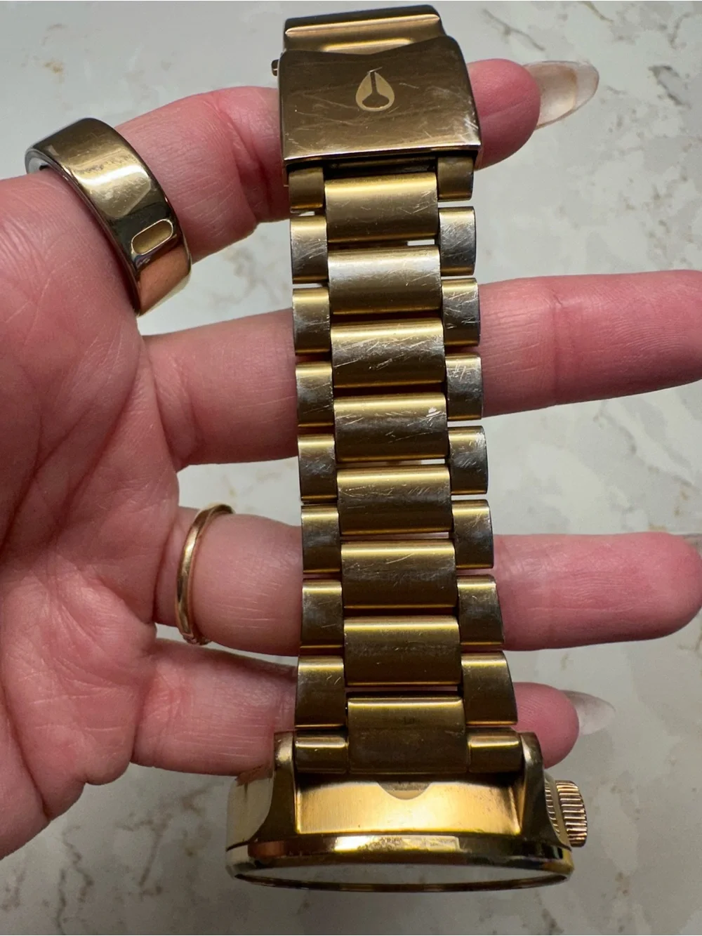 Nixon Gold-Tone Men's Bracelet Watch with Champagne Dial